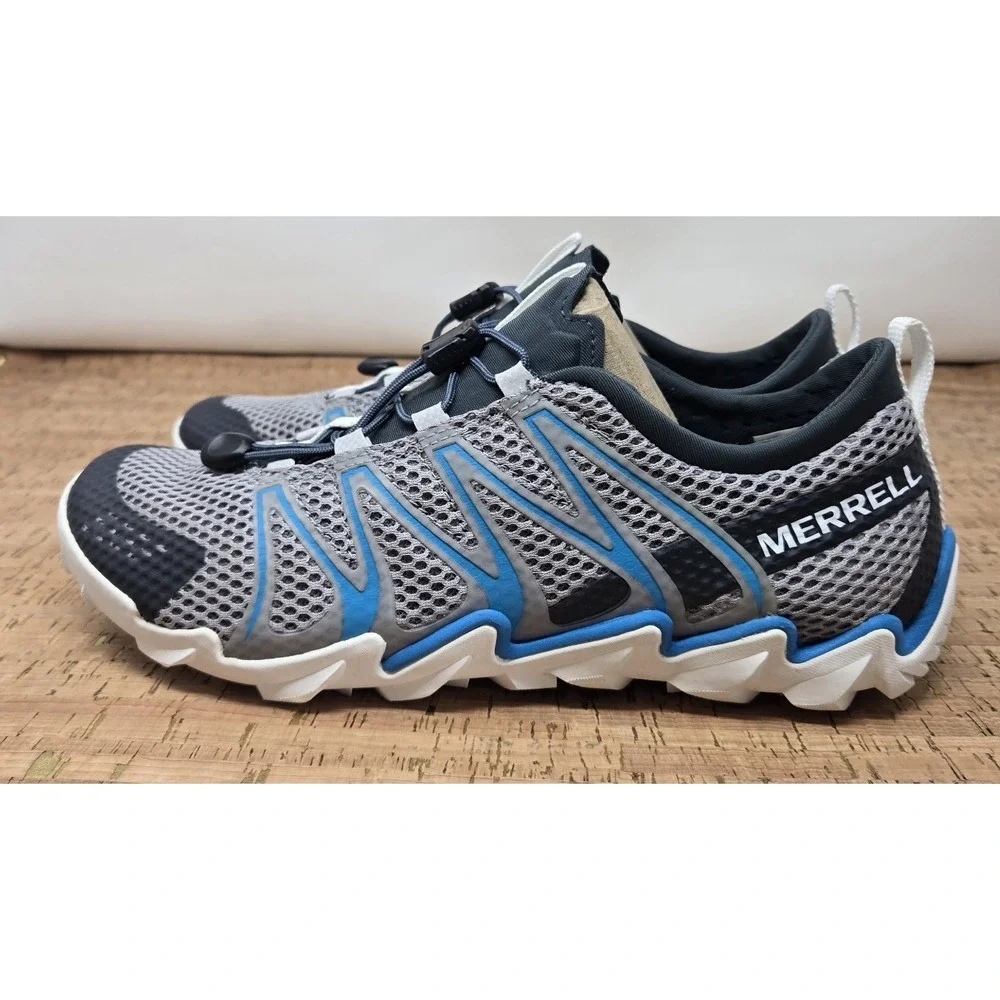Merrell Shoes Tetrex Water Vapor 20 Mens 7.5 Blue White Grey Quick Toggle Lacing